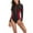 Red, variant on YanHoo Womens One Piece Swimsuit Athletic Workout Bathing Suit Long Sleeve Zipper Surfing Swimwear for Teen Junior