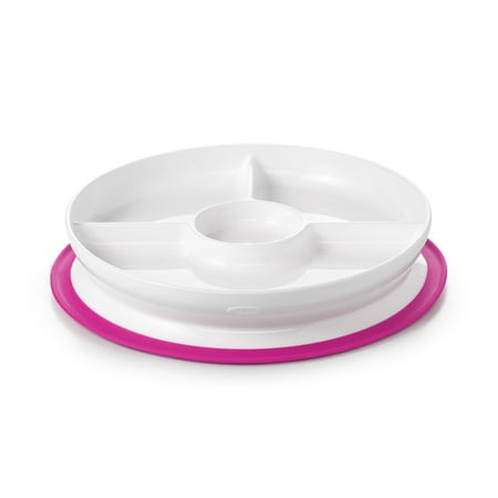OXO Tot Stick & Stay Divided Plate, Pink