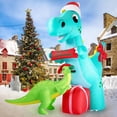 thumbnail image 5 of Dinosaurio T-Rex inflable navideño de 8 pies con luces LED, 5 of 5