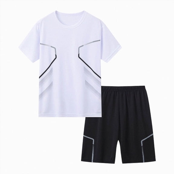 UAYOTSE Boys Performance Sports Set Short Sleeve T Shirt & Quick Dry Running Shorts 2 Piece Active Outfit,Sizes 15-16 Years