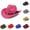 Red, variant on Womens Fashion Western Cowboy Hat with Roll Up Brim Felt Cowgirl Sombrero Caps
