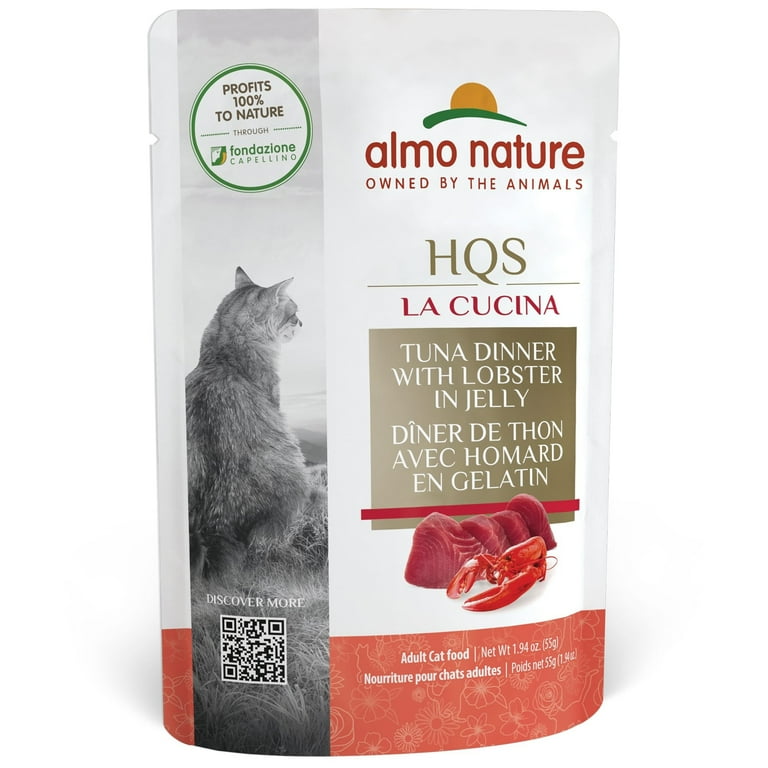 Almo Nature HQS La Cucina Cat Grain Free Tuna with Lobster In Jelly Wet Cat Food Almo Nature HQS La Cucina Cat Grain Free Tuna with Lobster In Jelly Wet Cat Food