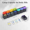 thumbnail image 3 of Weekly Pill Organizer Magnetic Removable Pill Box Day Time a Day Large Pill Case Travel Week Once Daily Medication Dispenser Medicine Container Holder for Supplement Vitamin Blac, 3 of 6