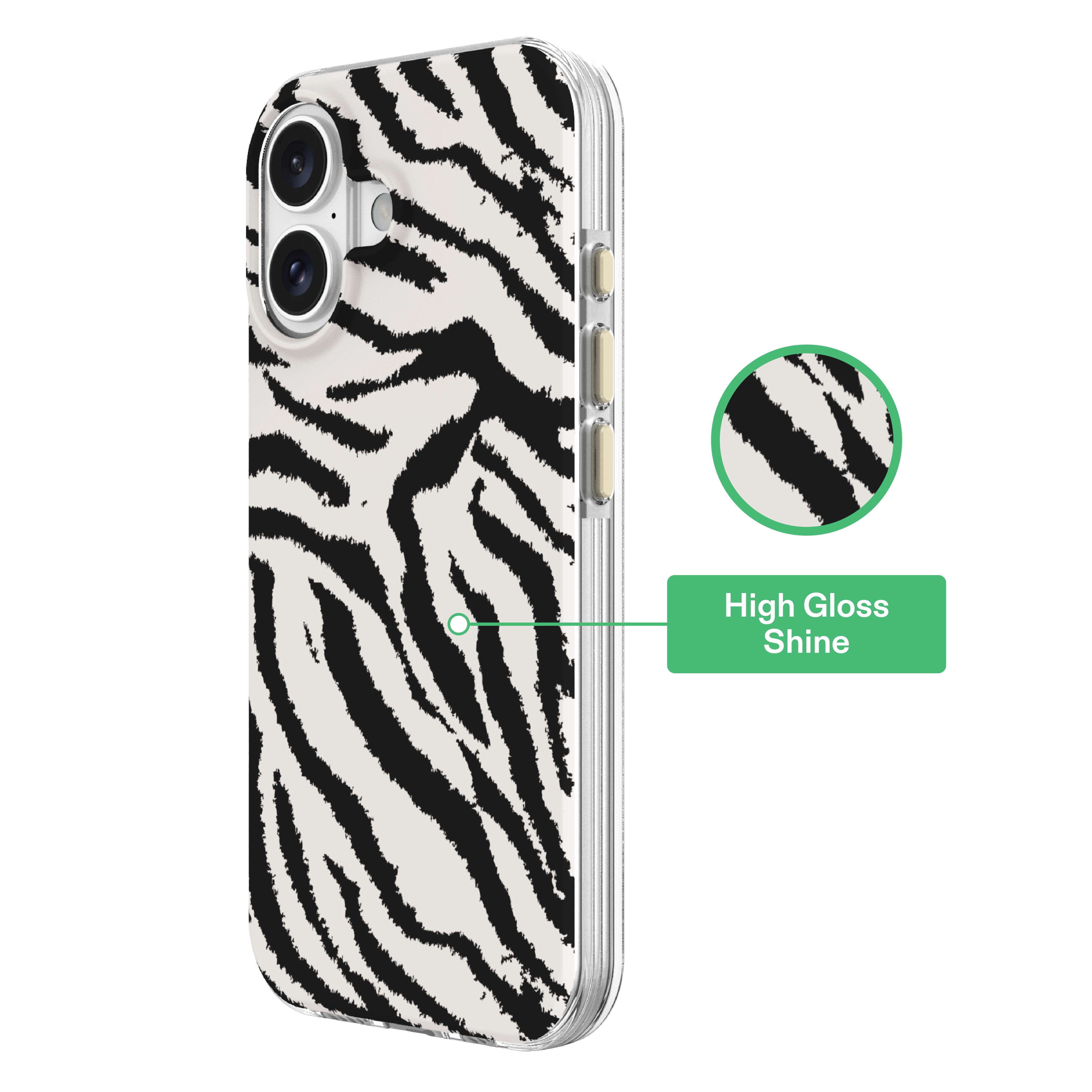 onn Phone Case for iPhone 17, MagSafe Compatible - Zebra Stripe