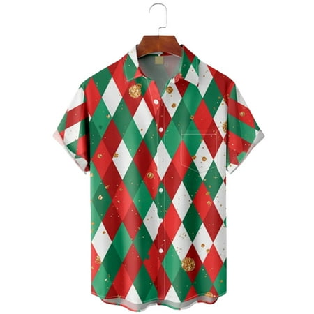 

MLFU Men s Christmas Short Sleeve Hawaiian Shirt Summer Loose Streetwear Shirts for Adults Men