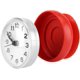 thumbnail image 1 of Reloj de pared KAIYANG con ventosa resistente al agua para baño cocina y ducha rojo, 1 of 5