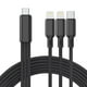 thumbnail image 1 of Cshidworld Cable de Carga Múltiple 4 Pies Rápido Charger Nylon Trenzado Universal 3 en 1 Cable de Carga Multifuncional Puerto USB C/Micro USB/iPhone Compatible con Teléfonos Celulares/tabletas/Samsun, 1 of 7