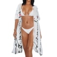 thumbnail image 3 of HELLHERO Bird Pattern Design Bathing Suit Cover Up Breathable High Quality Fabrics Half Sleeve Long Kimono Swimsuit Cover Up, 3 of 6