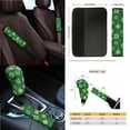 thumbnail image 4 of Yuyamidu St. Patrick's Day Car Seat Covers Full Set of 14 Green Leaf Steering Wheel Cover Safe Belt Pads Handbrake Cover Set Coasters Trash Can Rear View Mirror Cover Car Center Console Cover, 4 of 7