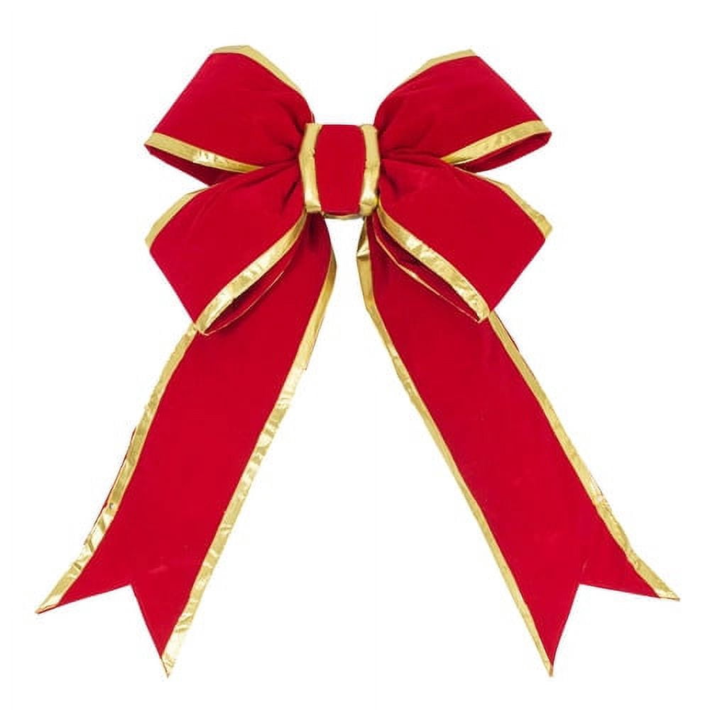 Vickerman 24" Red-Gold Velvet Indoor Christmas Bow
