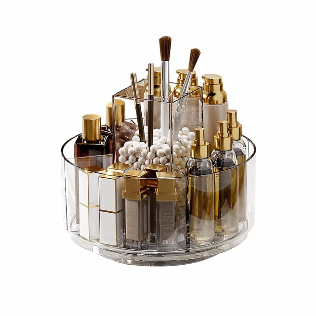 Organizador de maquillaje Taiuloo 360, giratorio, acrílico transparente