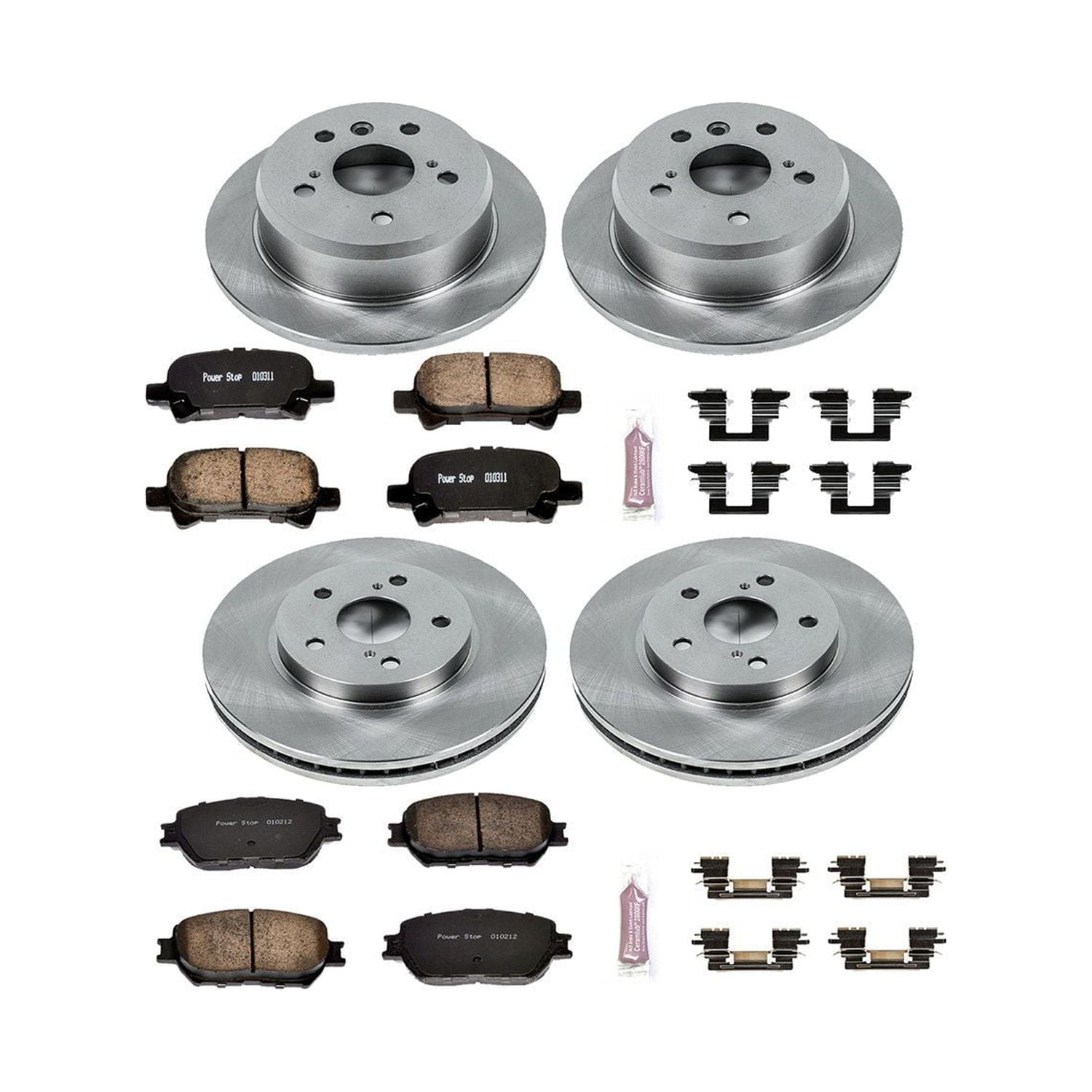 Power Stop Front and Rear Stock Replacement Brake Pad and Rotor Kit KOE2415