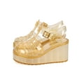 thumbnail image 4 of Forever EA74 Women Glitter Jelly Round Toe Fisherman Wedge Sandal, 4 of 5