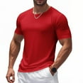 thumbnail image 4 of Kovlvoll Running Shirts for Men Lightweight Thin Mesh Breathable Comfy Crewneck Short Sleeve Workout Basic Tees Shirt, 4 of 7