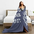 thumbnail image 5 of Flannel Throw Blanket, Blue, Best Papa Ever Graphic, 50x40 inch, Lightweight, for Father''s Day, Birthday, Christmas, 5 of 6