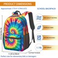 thumbnail image 3 of Blue and Green Tie Dye Pattern 17" School Backpacks for Teens,Waterproof Oxford Fabric,S-Shape Padded Straps for School,Travel,Hiking,Camping, 3 of 6