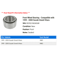 thumbnail image 2 of Front Wheel Bearing - Compatible with 1999 - 2000 Suzuki Grand Vitara, 2 of 2