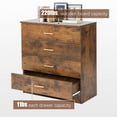thumbnail image 6 of 4-Drawer Dresser Cabinet, Modern Wooden Cabinet of Drawers, Storage Chest for Kids Room, Storage Cabinet for Bedroom, Simple Home Furniture for Storing Clothes, Cosmetics, Rustic Brown, D9195, 6 of 10