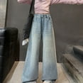 thumbnail image 6 of Girls Jeans Pants Elastic High Waist Wide Leg Denim Pants Teen Girl Clothes Summer Clothes for Teen Girls 8-10 Years Girls Fashion, 6 of 7