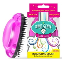 Knot Genie Teeny Detangling Hair Brush for Kids (Peaceful Pink) | Perfect Detangling Brush for Curly Hair, Gently Separate Tangles, Leaves Hair Smooth and Shiny | The Pain-Free Knot Detangler
