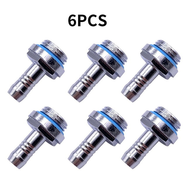 6pcs G 1/4 Thread Two-Touch Connector Water water cooler connector Cooling Tube Connector Computer Water Cooler Accessory, 6mm