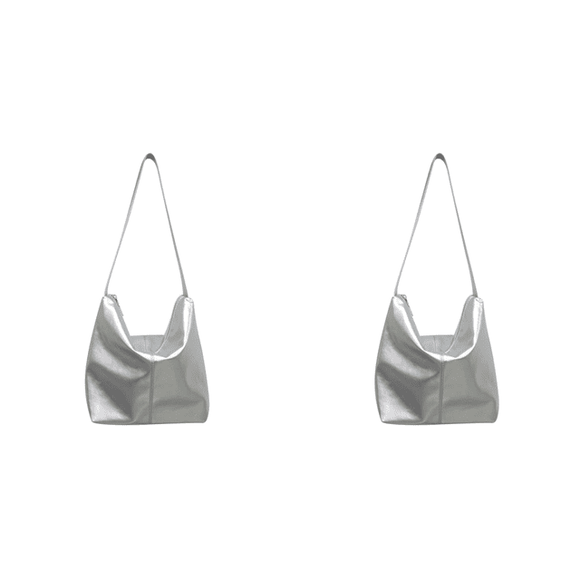 Bolso Mujer PU Cubo Gran Capacidad Axila para Viajes Al Aire Libre Plata FLhrweasw