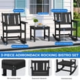 thumbnail image 6 of SERWALL Outdoor Rocking Bistro Set of 2 with 1 Side Table & 9ft Patio Umbrella(Umbrella Base Not Included), Porch Chairs and Coffee Table Set for Lawn Balcony Deck, Black, 6 of 11