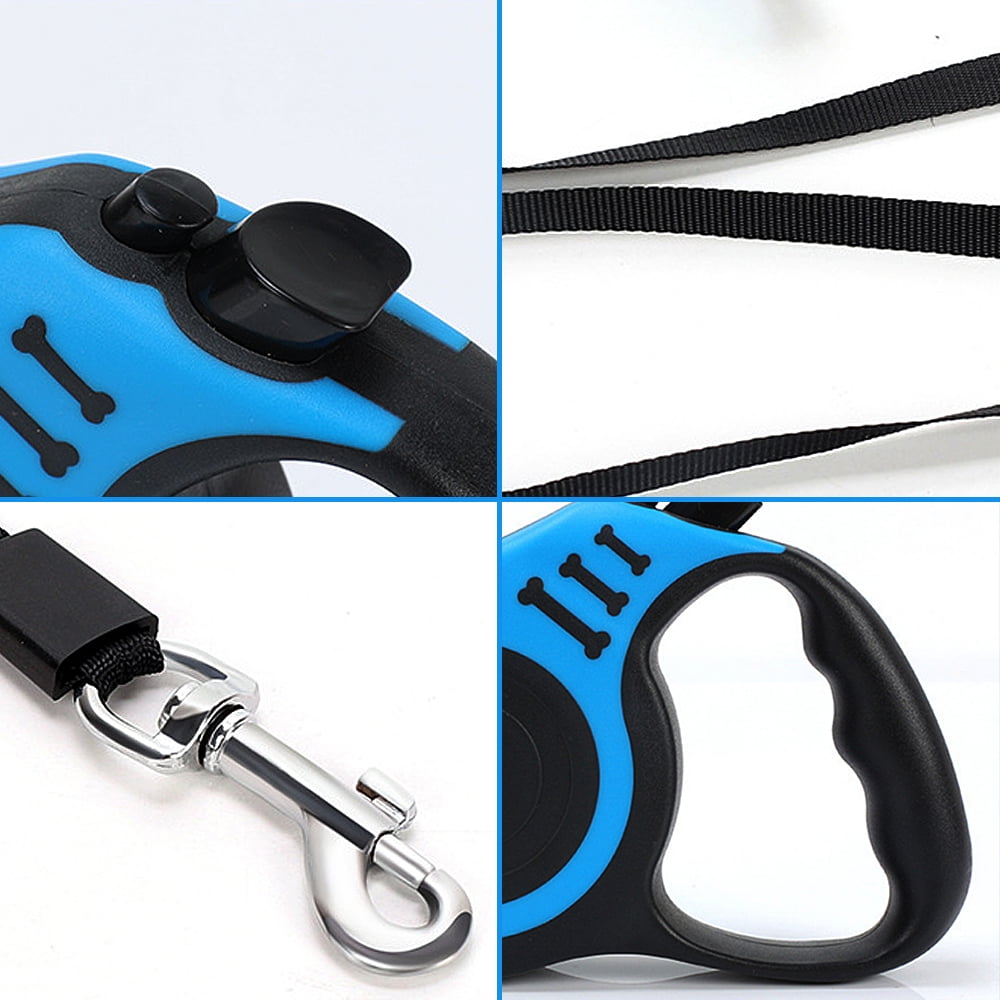 Retractable Dog Leash 16ft Nylon Ribbon Dog Leashes with One Button