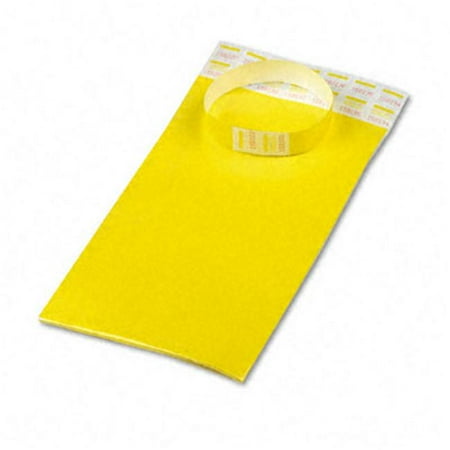 Advantus Crowd Management Wristbands, Sequentially Numbered, 10 x 3/4, Yellow, 100/Pack
