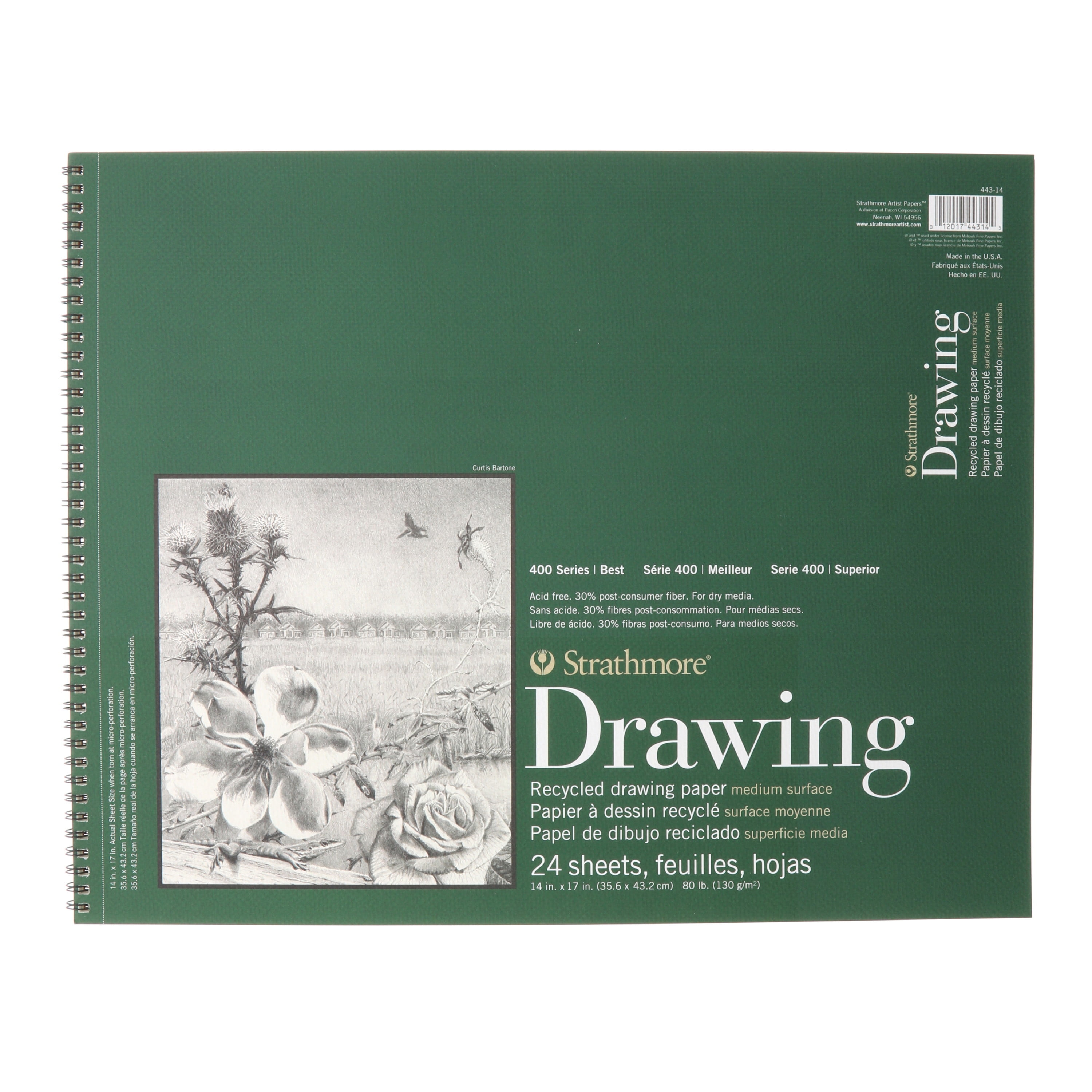 Strathmore Drawing Paper Pad, 400 Series, 14" x 17", Recycled Walmart