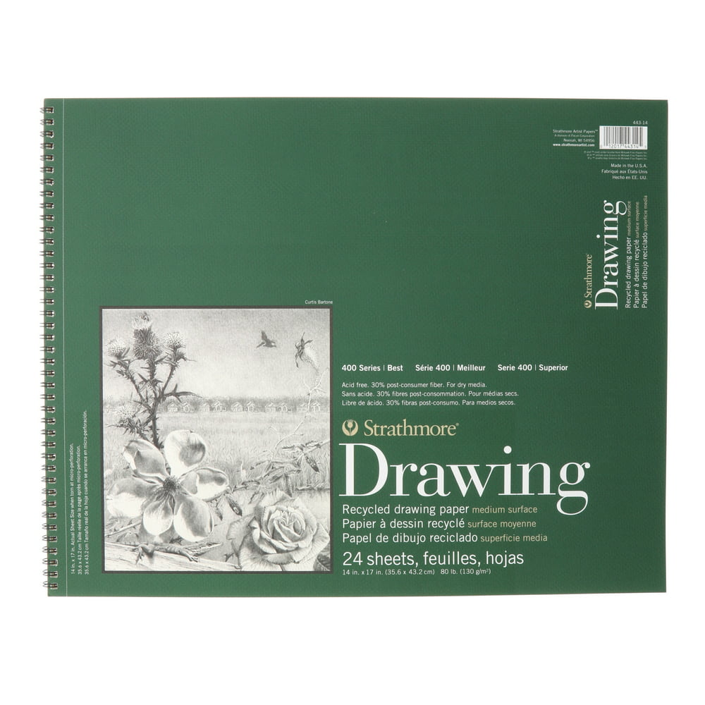 Strathmore Drawing Paper Pad, 400 Series, 14" x 17", Recycled Walmart