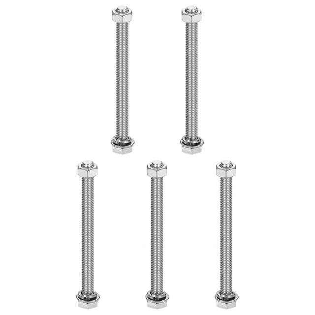 M8 x 95mm 304 Stainless Steel Hex Head Screws Bolts, Nuts, Flat & Lock Washers Assortment Kit, 5 Sets