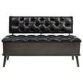 thumbnail image 6 of vidaXL Storage Bench Hall Bench with Backrest for Living Room Faux Leather, 6 of 18