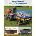thumbnail image 3 of Heavy Duty 15 Cubic Feet Steel Tow Behind Dump Cart 750Lbs Capacity Garden Trailer, Pull Behind Utility Dump Trailer for Lawn Mower & Yard Work, 3 of 7