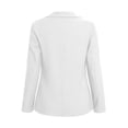 thumbnail image 4 of Womens Blazer Casual Long Sleeve Button Front Lightweight Spring Fall Jacket Blazers with Pockets White, 4 of 5