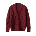 thumbnail image 3 of Hfolob Kids Boys Cardigan Sweater Button Down Cable Knit V Neck Long Sleeve Outwear Fall Winter Clothes, 3 of 6
