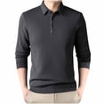 thumbnail image 1 of LNWUY Men's Long Sleeve Shirts Quick Dry Performance Shirt Spring Autumn Solid Color Padded Keep Warm Button T-Shirts Gray XL, 1 of 3