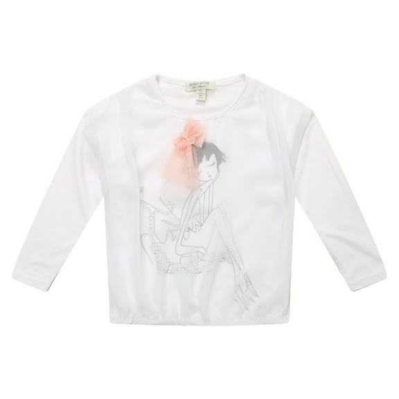 Richie House Girls' Long Sleeve T-shirt Fancy Lady with Ribbon RH0274