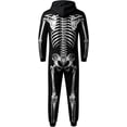 thumbnail image 4 of Skeleton Jumpsuit Halloween Costume for Women Men, Unisex Adult Skeleton Onesie Pajamas Cosplay Party 2026, Cozy One Piece Outfit, 4 of 5
