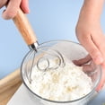 thumbnail image 4 of Rijanmt Manual Handle Flour Mixer Dough Whisk Kitchen Tool,10.03" L Stainless Steel Coil Dough Hook Dutch Whisk With Wooden Handle,Kitchen Whisking Mixing Tool Bread Cake Making Tools And Supplies, 4 of 7