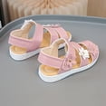 thumbnail image 6 of Wxirdiow Little Girls Shoes Baby Girls Sandals Bow Soft Sole Toddler First Walkers Beach Summer Shoes Pink Size,9, 6 of 9
