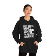 I want to drink wine Pet Havanese Dog Lover Owner Unisex Hoodie S-5XL