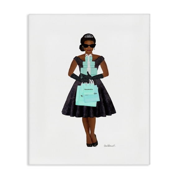 Stupell Industries Glam Woman Shopping Blue Glam Fashion Canvas Art, 16 x 20, by Amanda Greenwood