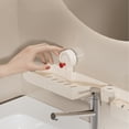 thumbnail image 4 of Bathroom Wall Storage Suction Cup Non Perforated Hollowed Out Drainage Corner Rack Pink for Toilet and Shower, 4 of 7