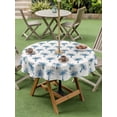 thumbnail image 4 of Outdoor Tablecloths with Umbrella Hole & Zipper, Blue Palm Trees Round Tablecloth 54 Inch, Summer Botanical Tropical Plants Waterproof Table Cloth, Patio/Pool/Picnic Table Covers, 4 of 8