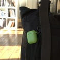 thumbnail image 4 of Coque en Silicone pour Airpods, Coque de Protection Compatible avec Airpods 2 et 1, Étui avec Mousqueton [Voyant avant Visible] [Couvercle de Protection Antichoc et Antipoussière] [Protection Supplémentaire] -Vert, 4 of 4