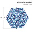 thumbnail image 3 of Fuzoiu Blue Butterflies Print Leather Coasters Set,Drink Coasters Set of 6,for Tabletop Protection, Durable PVC Coasters,Home Décor and Housewarming Gift,Hexagon, 3 of 7