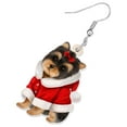 thumbnail image 4 of Christmas Acrylic Cute Yorkshire Terrier Dog Earrings Reindeer Puppy Dangle Jewelry For Women Gifts, 4 of 6