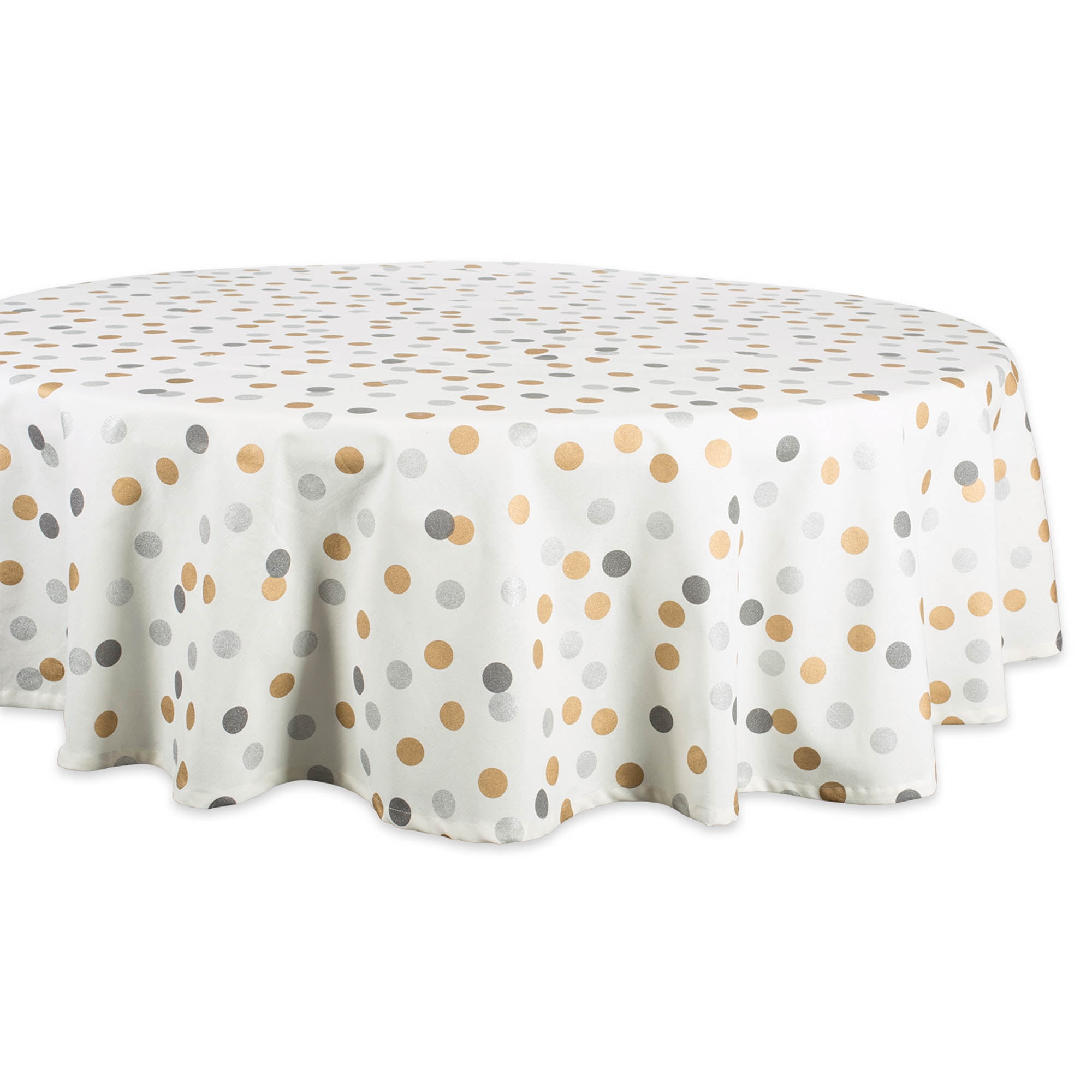DII Metallic Confetti Tablecloth 70 Round, 100 Cotton