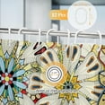 thumbnail image 4 of Stall Small Shower Curtain - Boho Floral Bohemian Chic Mandala Gypsy Flowers Narrow Half Fabric Cloth Shower Curtain Set for Adults Bathroom Decor Accessories Bath Curtain, 36"x72", 4 of 5